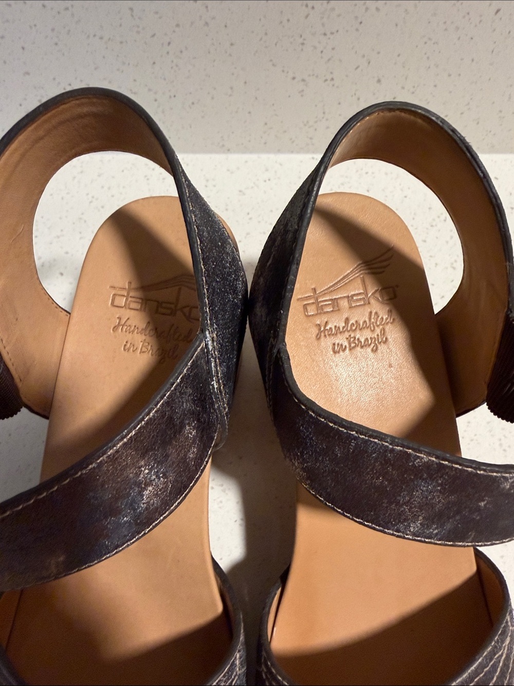 Dansko Metallic Bronze Wedge Sandals - Picture 3 of 6
